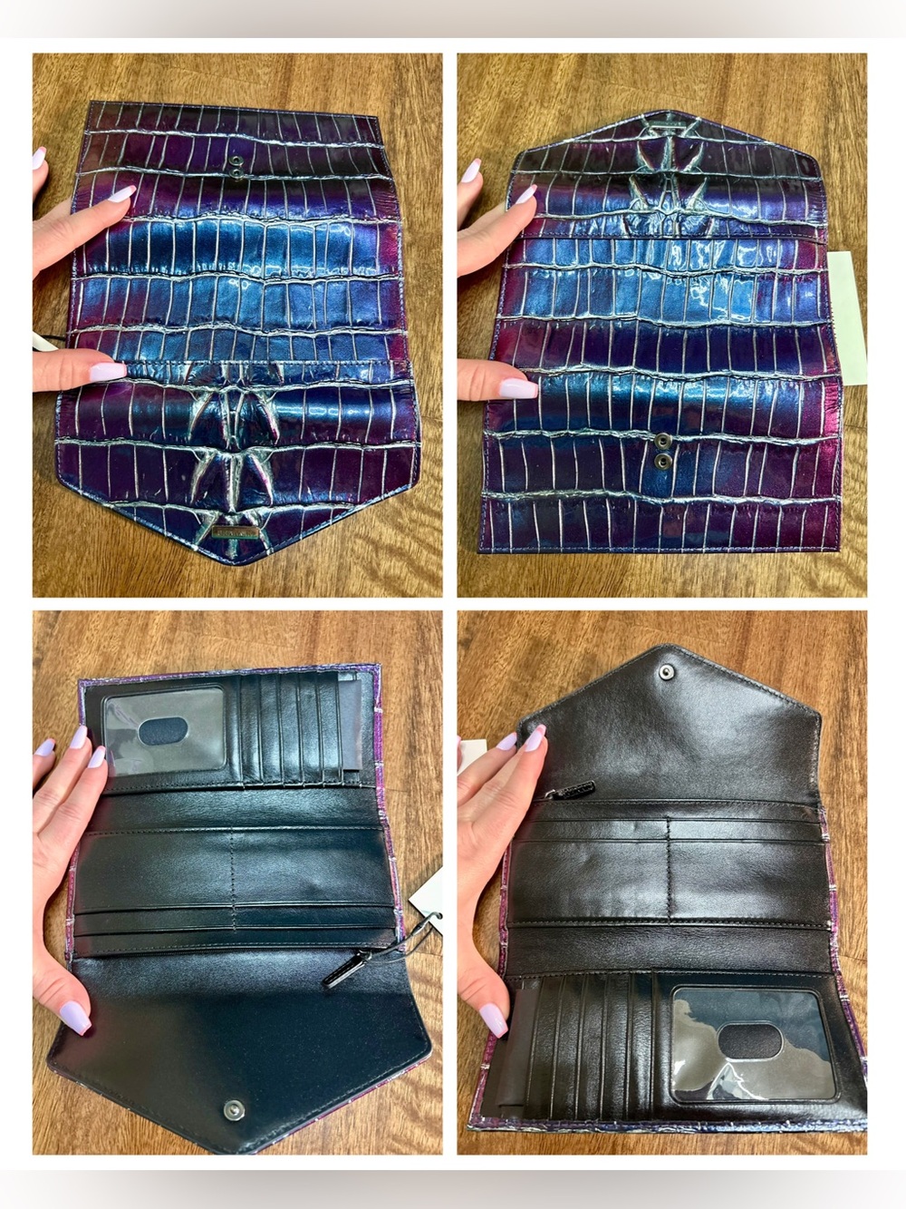 Brahmin NWT Melinda & Veronica - Heroic Purple Kingstone - Shimmer Color Shift - Picture 13 of 17